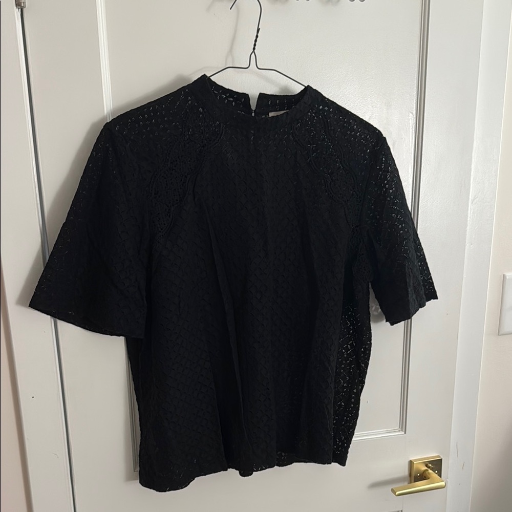 LOFT Mock Neck Lace Top